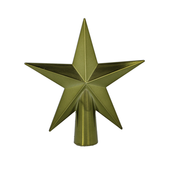 TREE TOPPER 15 CM STAR OLIVE/COPPER/GRAPHITE