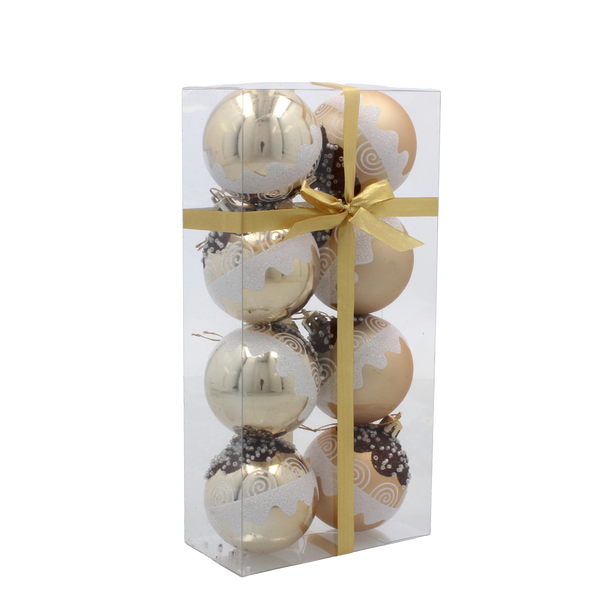 KPL. 8 decorațiuni de Crăciun aurii 6 cm mix de modele *5751