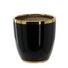 CERAMIC COVER FOR A POT 26 x 26 x 27 CM BLACK WITH GOLD LINE