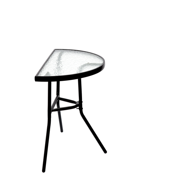 SET DE MOBILIER PENTRU BALKON - MASĂ SEMICERC + 2 SCAUNE FOLDABLE - NEGRU *7132