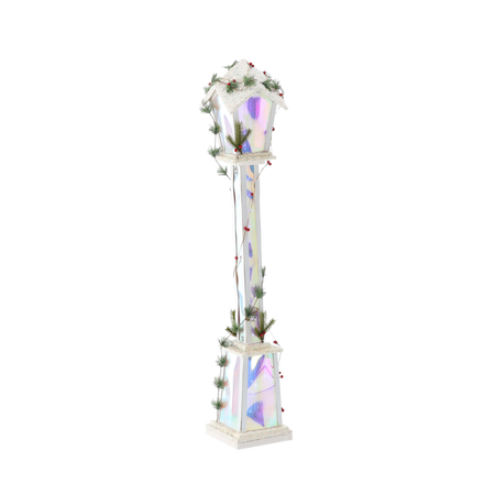 Vianočná biela LED lampáš 20 x 20 x 120 CM *5171