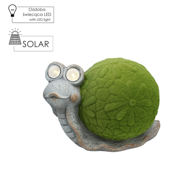 FIGURĂ DE GRĂDINĂ - MELC CU OCHI ÎN LUMINĂ 32 x 22 x 22 CM LED *7492