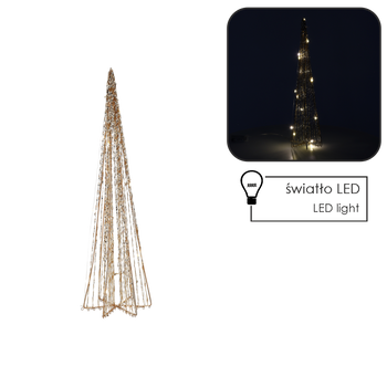 OZDOBA ŚWIĄTECZNA - CHOINKA LED STOŻKOWA 50 CM ZŁOTA *6383