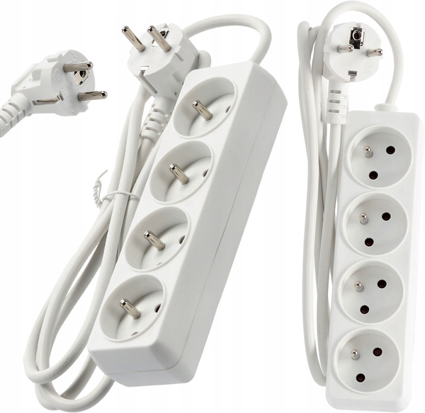 EXTENSION CORD POWER STRIP 4 SOCKETS 1.5M WHITE