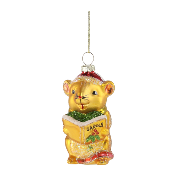 GLASS BAUBLE - GOLDEN HAMSTER