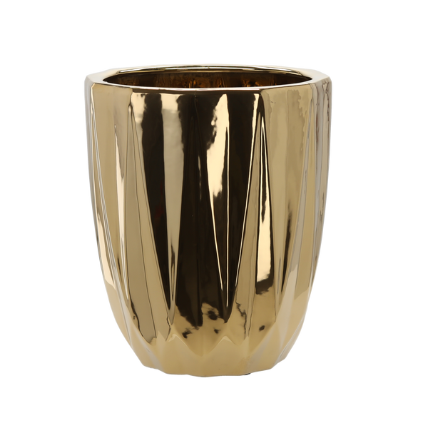 CERAMIC COVER FOR A POT 30 x 30 x 36 CM GOLD