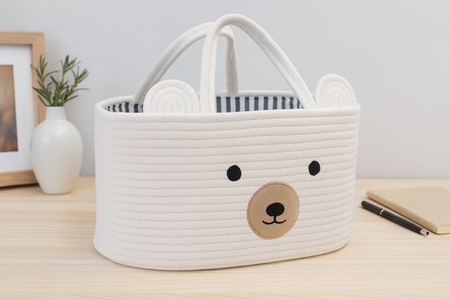 ORGANIZÉR ZVIERATKO S UCHYTMI 32 x 22 x 20 CM BIELY VEĽKOSŤ S *5066