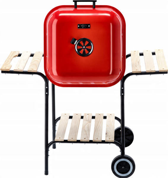 AMERICAN CHARCOAL BBQ WITH SIDE SHELVES AND WHEELS 96 x 45 x 75 CM