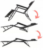 Șezlong de grădină pliabil cu headrest negru *7838