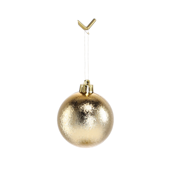 SET OF 9 BAUBLES 6 CM RED/GOLD/SILVER