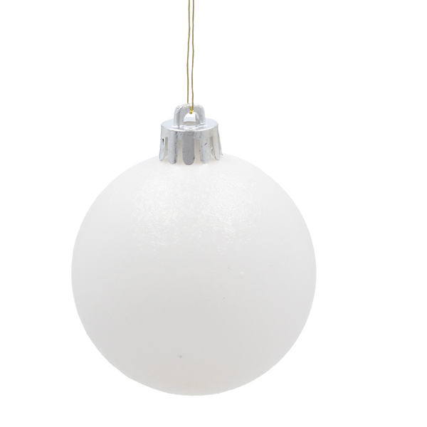 SET OF 12 BAUBLES 6 CM RED/GREEN/WHITE 