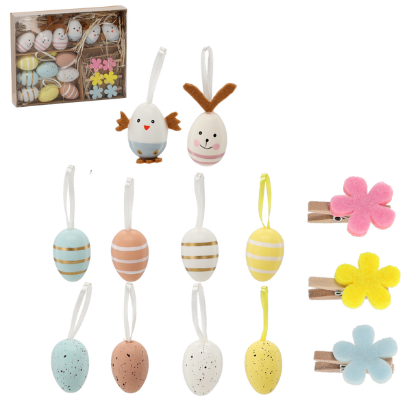 SET OF 20 EASTER DECORATIONS