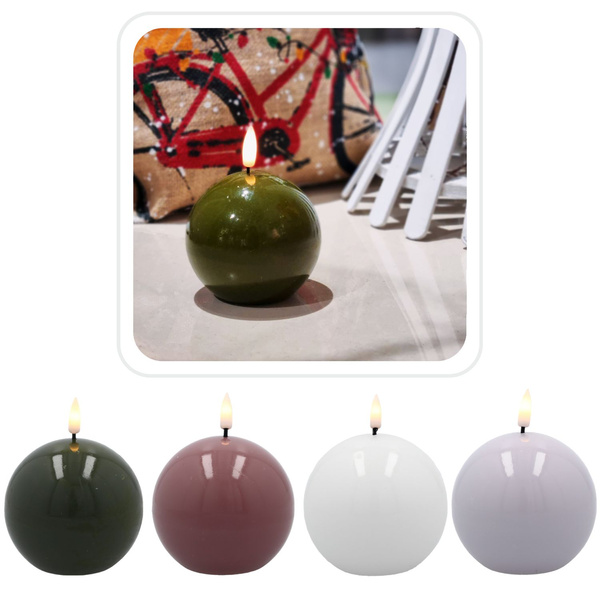 CANDLE DIN WAX LED - BOL 8,5 x 8,5 CM MIX CULOARE *9317