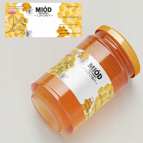 SADA 100 ETIKIET MEDOVÝ NEKTÁR LIPOVÝ 116 x 50 MM *8283