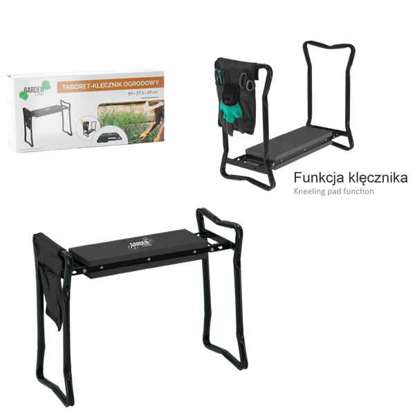 GARDEN KNEELER STOOL BLACK 59 x 27,5 x 49CM