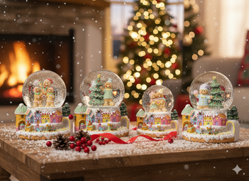 CHRISTMAS SNOW GLOBE - GINGERBREAD TOWN 5 x 5 x 7.5 CM MIX DESIGNS disp=12pcs *5706