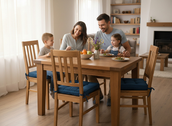 PODUSZKA NA KRZESŁO 40 x 40 x 6 CM NIEBIESKA