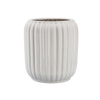 CERAMIC PLANT POT COVER 40 X 40 X 44 CM WHITE RIBBED
