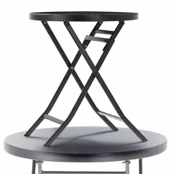 FOLDING ROUND TABLE 60 x 70 CM BLACK