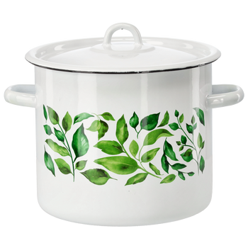 GARNEK EMALIOWANY 7 L 22 CM BIAŁY FIKUS Z/P *9266