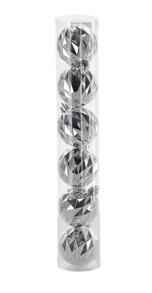 KPL. 6 BŁYSZCZĄCYCH BOMBEK 6 CM CZERWONY/ZŁOTY/SREBRNY *7108