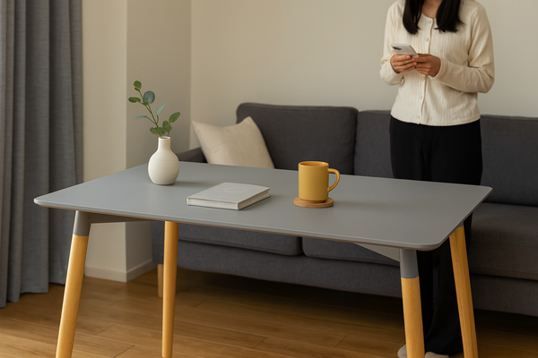 STÓŁ PROSTOKĄTNY 120 x 80 x 74 cm - SZARY *7851