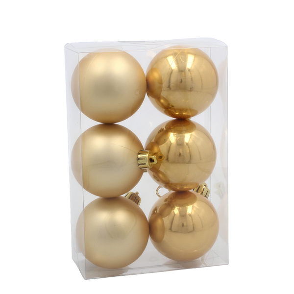 KPL. 6 BOMBEK 6 CM RED / GOLD / SILVER *3863