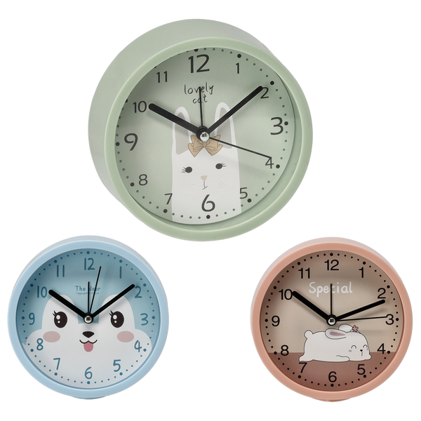 BUDZIK STOJĄCY OWALNY 13 x 13 x 4,4 CM MIX 3 WZORÓW *4641