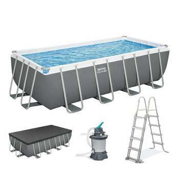 Power Steel 4.88m x 2.44m x 1.22m Rectangular Pool Set