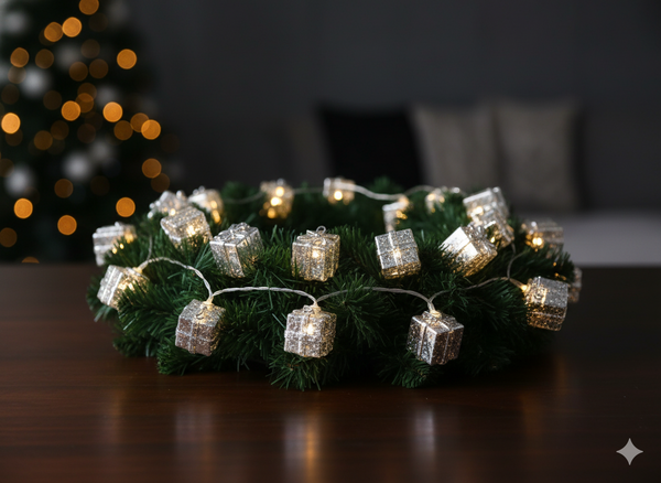 LED LIGHT CHAIN SILVER GIFTS 10 L WARM WHITE