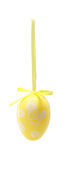 SET OF 6 EASTER EGGS 6 CM WITH HANGING LOOP COLOR MIX