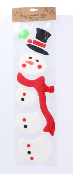 BOŻONARODZENIOWA NAKLEJKA NA SZYBĘ 15 x 55 CM MIX 4 WZORÓW opak=12szt *1917