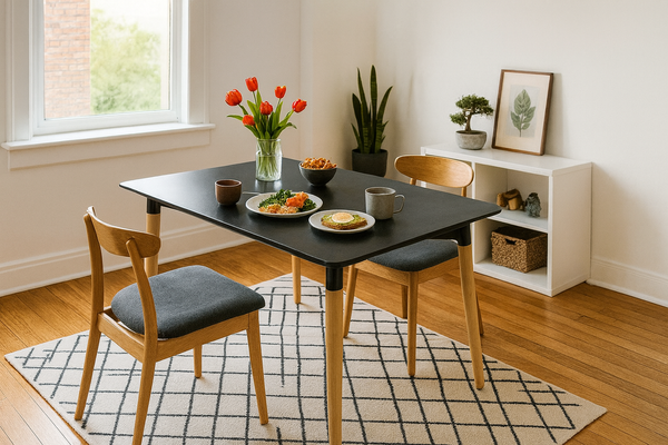 RECTANGULAR TABLE 120 X 80 X 74 CM - BLACK