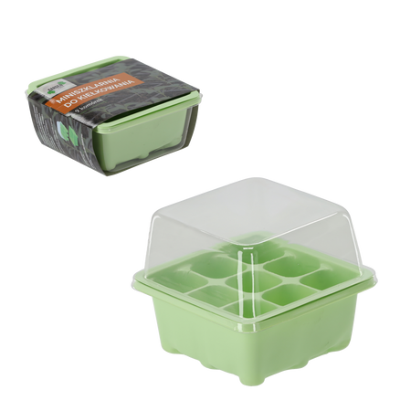 MINI GREENHOUSE FOR GERMINATION 9 CELLS PACK=6PCS