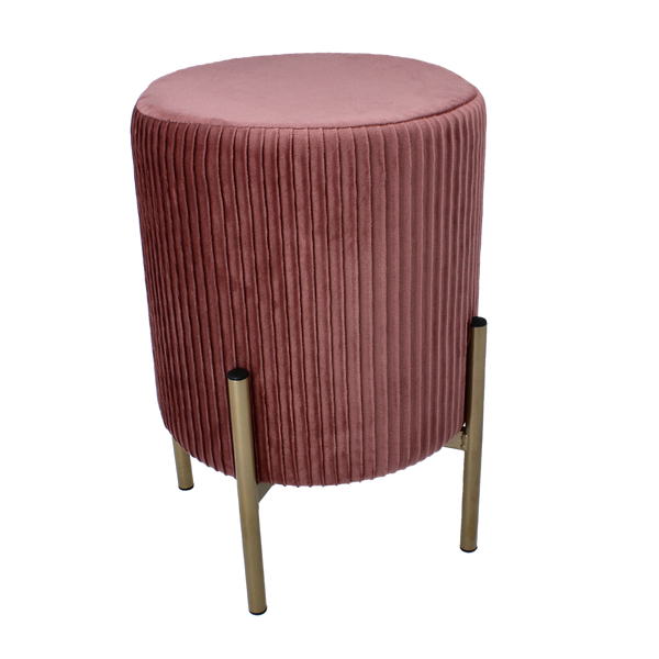 ROUND POUF WITH LEGS 28 X 42 CM PINK