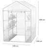 Garden Greenhouse with Shelves White 140 x 140 x 200 CM
