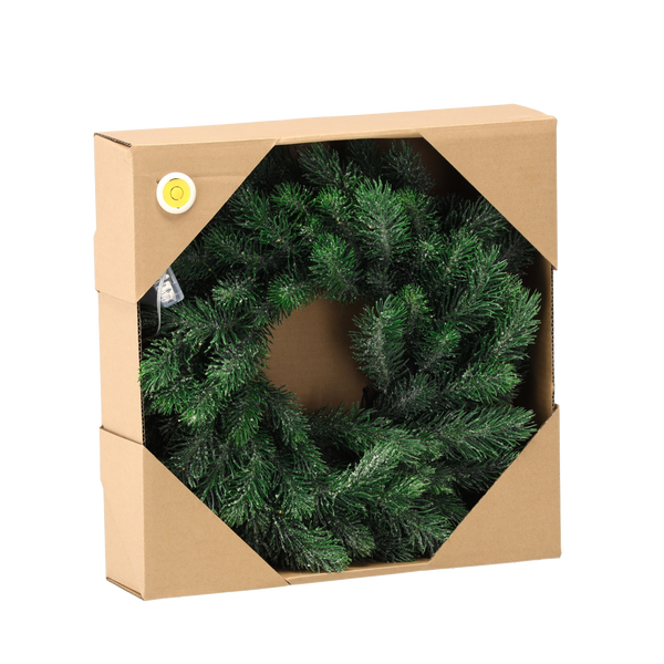 PINE CHRISTMAS WREATH 35 CM LED MIX DESIGNS disp=12pcs pallet=36pcs