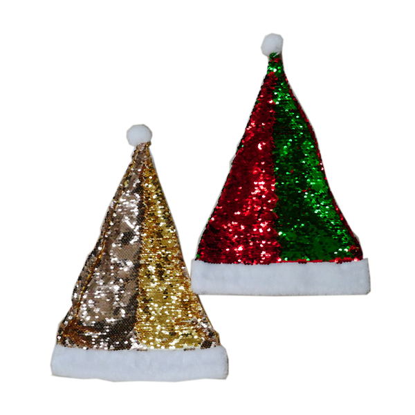 SANTA CLAUS CAP SEQUINS MIX COLORS 30 x 40 CM