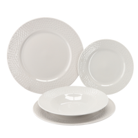 ZESTAW OBIADOWY 18 EL. OKRĄGŁY BIAŁY *1359