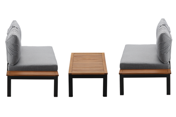 SET DE MOBILIER DIN ALUMINIU MODULAR "LAGOON" - MASĂ /WIM9841/ + 2 CANAPELE /WIM9834 x2/