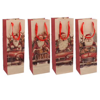 CHRISTMAS GIFT WINE BAG SANTA CLAUS 36 x 12 x 10 CM