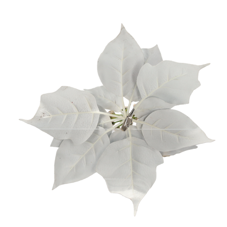 FLOARE ARTIFICIALĂ - STEAUA BETLEEMULUI 25 CM PE CLIP SILVER ambalaj=12 buc *3290