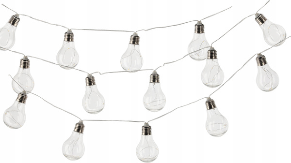 GIRLANDA SOLARNA OGRODOWA DŁ. 2 + 1,8 M MOZA 10 LED CIEPŁY BIAŁY *3538