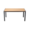 STALOWY STÓŁ OGRODOWY Z BLATEM POLYWOOD 150 x 90 x 73 CM CZARNY *9491