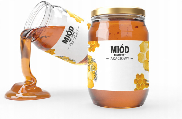 KPL. 100 ETIKETY MED NEKTÁROVÝ AKÁCIOVÝ 154 x 60 MM *8191