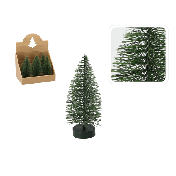 CHRISTMAS DECORATION MINI TREE 18 CM GREEN disp=6pcs
