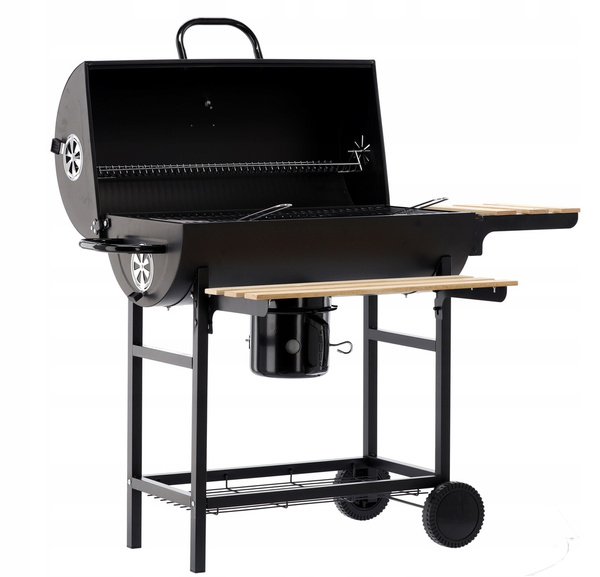 BARREL CHARCOAL GRILL WITH LID AND WHEELS 101 x 70,5 x 94,5 CM