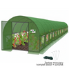 TUNEL FOLIOWY OGRODOWY 12 SEGMENTOWY ZIELONY 12 x 5 x 2 M Z DRZWIAMI NA ZAWIASIE