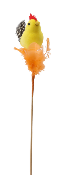 DECORAȚIUNE DE PAȘTE PE COTOR - PUI ÎN PENE 6 x 23 CM MIX 4 CULORI ambalaj=12buc *9519