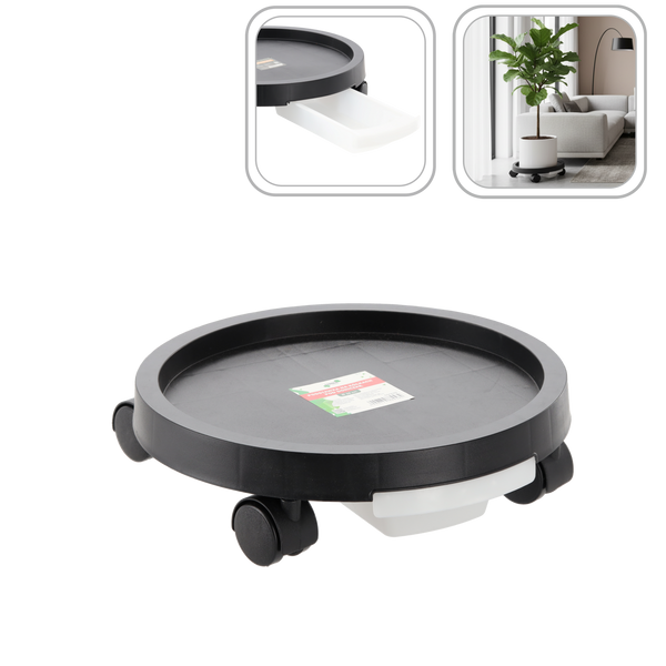 Suport pentru ghiveci rotund pe roti FI 28 CM *4564